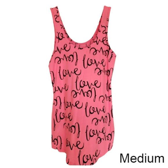 Women's PINK Love Graphic Tank Top Soft and Stretchy Athletic Tank Medium NWOT - Picture 1 of 4